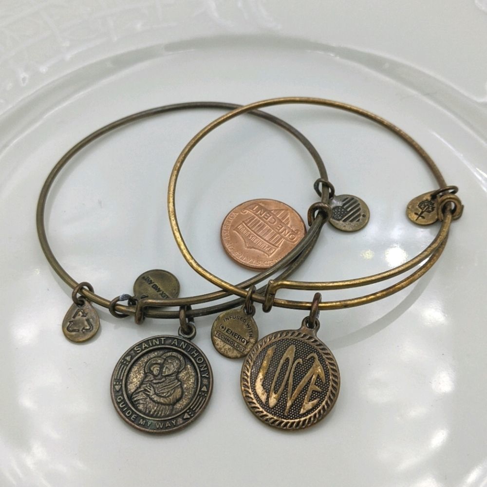Alex and Ani Rafaleian Gold Love St. A Bracelets
